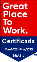 Selo do Certificado GPTW.  Melhores lugares para trabalhar
