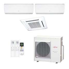 Ar Condicionado Multisplit Tri 36000 Btu(2x9000+18000) Quente/frio - Inverter - Fujitsu - 220v - Asbg09lmca Aubg18lvla / Aobg36lbta4